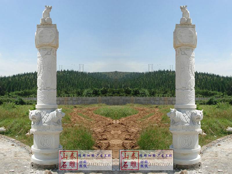 漢白玉十二生肖柱[編號071]